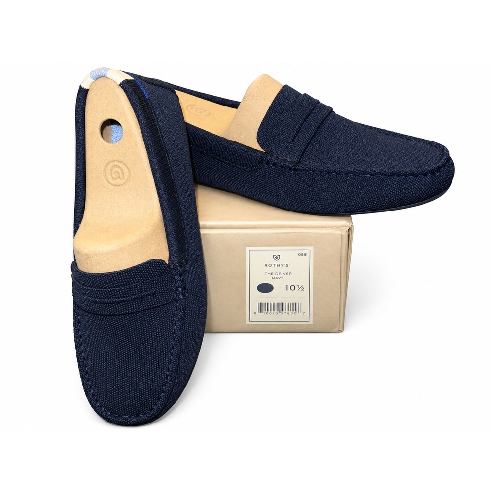 Rothy's The Driver Loafers Women's 10.5 Navy Sapphire Driving Shoes 069-010